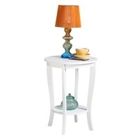 Convenience Concepts American Heritage Round End Table, White