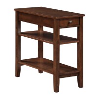 Convenience Concepts American Heritage 3-Tier End Table With Drawer, 23.5L X 11.25W X 24H, Espresso