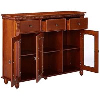 K & B Furniture K And B Furniture Co Inc Walnut Finish Wood Console Buffet Table