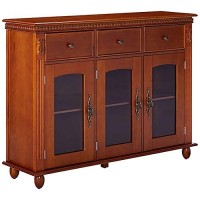 K & B Furniture K And B Furniture Co Inc Walnut Finish Wood Console Buffet Table