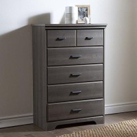 South Shore Versa Collection 5-Drawer Dresser, Gray Maple With Antique Handles