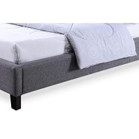 Baxton Studio Hillary Fabric Upholstered Platform Bed, Queen, Grey