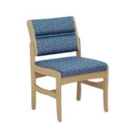 Wooden Mallet Dw4-1 Valley Armless Guest Chair, Medium Oak/Leaf Green