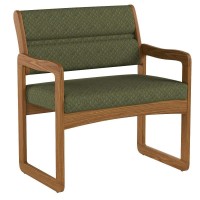 Wooden Mallet Valley Bariatric Guest, Sled Base Chair, Medium Oak