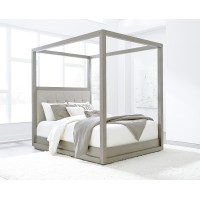 Modus Furniture Solid-Wood Canopy Bed, Queen, Oxford - Mineral