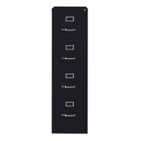 Office Dimensions Commercial 4 Drawer Letter Width Vertical File Cabinet, 25 Deep - Black
