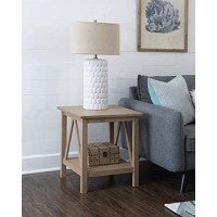 Linon Titian End Table, 20W X 17.7D X 22H, Rustic Gray