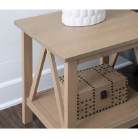 Linon Titian End Table, 20W X 17.7D X 22H, Rustic Gray