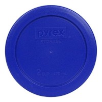 Pyrex 7200-Pc 2 Cup Cadet Blue Round Plastic Food Storage Lid - 2 Pack