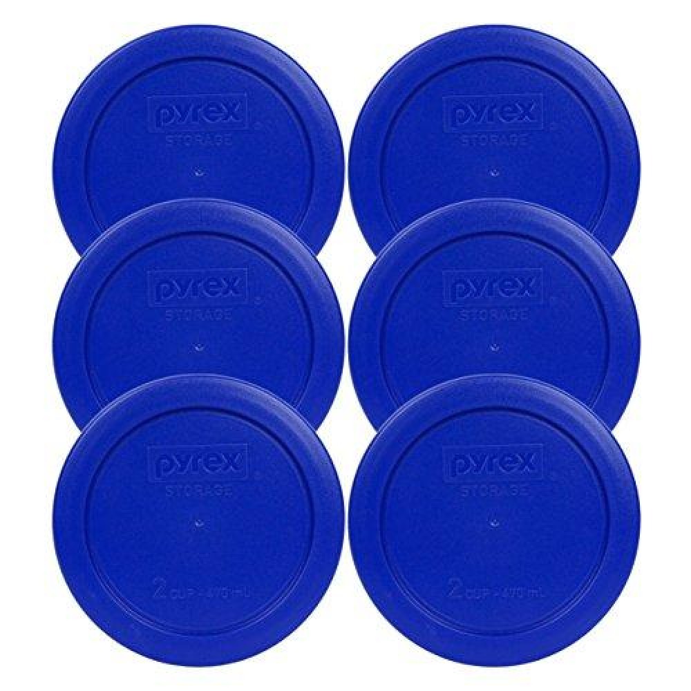 Pyrex 7200-Pc 2 Cup Cadet Blue Round Plastic Food Storage Lid - 6 Pack