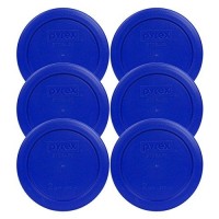 Pyrex 7200-Pc 2 Cup Cadet Blue Round Plastic Food Storage Lid - 6 Pack