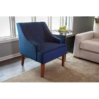 Homepop Swoop Arm Living-Room-Chairs, Velvet Navy