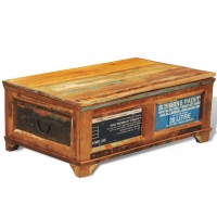 Vidaxl Coffee Table With Storage Vintage Reclaimed Wood