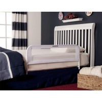 Dream On Me Adjustable Mesh Bed Rail, Two Height Levels, Ready To Use, Compatible With Twin Size Beds, All Steel Construction, Equipped With Guard Gap, Durable Nylon Fabric Mesh, White