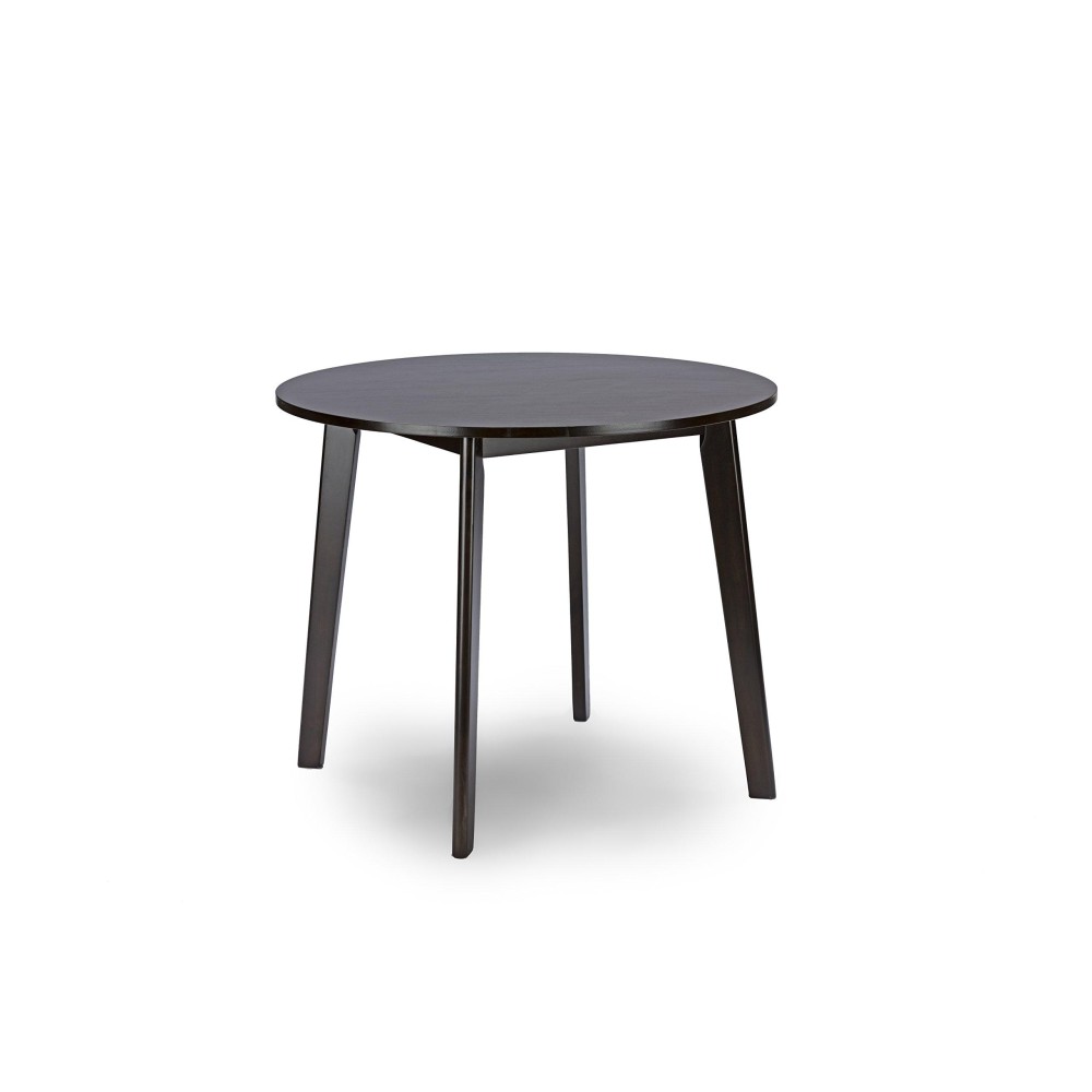 Baxton Studio Debbie Mid-Century Round Dining Table, Dark Brown