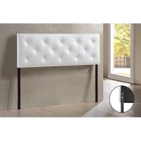 Baxton Studio Baltimore Modern And Contemporary King White Faux Leather Upholstered Headboard