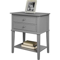 Ameriwood Home Franklin Accent Table With 2 Drawers, Gray -