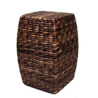 Birdrock Home Seagrass Accent Stool - Made Of Hand Woven Seagrass - 21 Inch Stool
