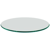 Fab Glass And Mirror Round Glass Table Top, 54 Inch, Clear