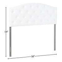 Baxton Studio Myra Modern And Contemporary Full Size White Faux Leather Upholstered Button-Tufted Scalloped Headboard