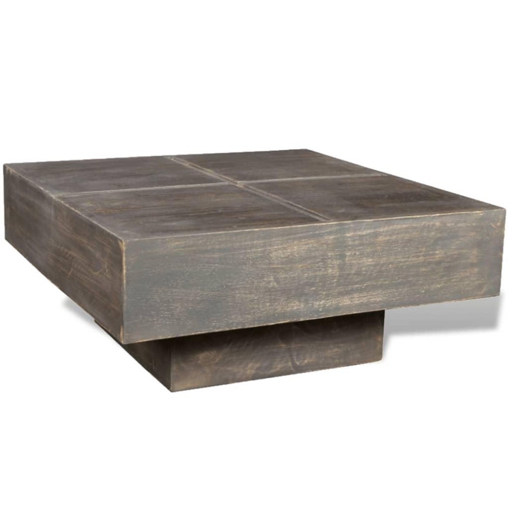 Vidaxl Coffee Table Dark Brown Square Solid Mango Wood