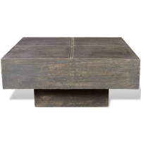 Vidaxl Coffee Table Dark Brown Square Solid Mango Wood