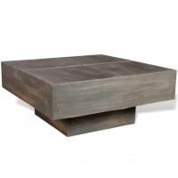 Vidaxl Coffee Table Dark Brown Square Solid Mango Wood