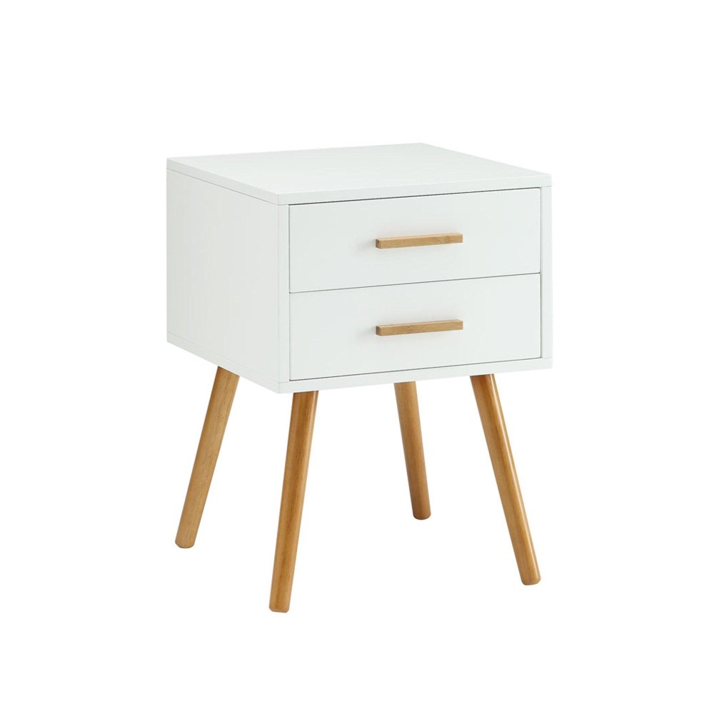 Convenience Concepts Oslo 2 Drawer End Table, White