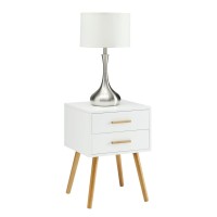 Convenience Concepts Oslo 2 Drawer End Table, White