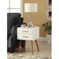 Convenience Concepts Oslo 2 Drawer End Table, White