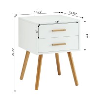 Convenience Concepts Oslo 2 Drawer End Table, White