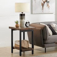 Alaterre Furniture Pomona Metal And Wood End Table, 17 In X 27 In X 27 In, Brown