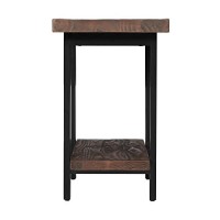 Alaterre Furniture Pomona Metal And Wood End Table, 17 In X 27 In X 27 In, Brown