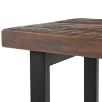 Alaterre Furniture Pomona Metal And Wood End Table, 17 In X 27 In X 27 In, Brown