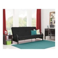 Mainstay.. Metal Arm Futon With 6 Mattress, (1, Black)