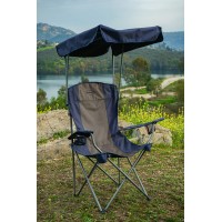 Kamp-Rite Chair With Shade Canopy, Blue/Tan, One Size (Cc463)