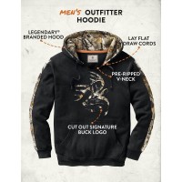 Legendary Whitetails Men'S Standard Camo Outfitter Hoodie, Onyx, X-Large