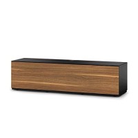 Sonorous Studio St-160B Wood And Glass Tv Stand With Hidden Wheels For Sizes Up To 75 (Modern Design With 6 Shelves For Your Audio/Video Components And Consoles, Comes With I/R Repeater) - Black