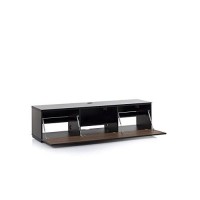 Sonorous Studio St-160B Wood And Glass Tv Stand With Hidden Wheels For Sizes Up To 75 (Modern Design With 6 Shelves For Your Audio/Video Components And Consoles, Comes With I/R Repeater) - Black