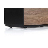 Sonorous Studio St-160B Wood And Glass Tv Stand With Hidden Wheels For Sizes Up To 75 (Modern Design With 6 Shelves For Your Audio/Video Components And Consoles, Comes With I/R Repeater) - Black