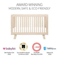 Babyletto Hudson 3-In-1 Convertible Crib With Toddler Bed Conversion Kit In Washed Natural, Greenguard Gold Certified