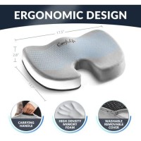 Comfilife Gel Enhanced Seat Cushion - Non-Slip Orthopedic Gel & Memory Foam Coccyx Cushion For Tailbone Pain - Office Chair Car Seat Cushion - Sciatica & Back Pain Relief