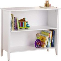 Kings Brand Furniture - 2-Shelf Wooden Bookcase Bookshelf Display Storage And Organizer, White