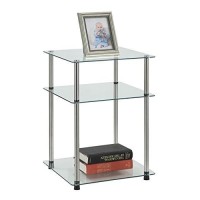 Convenience Concepts Designs2Go Classic Glass 3 Tier End Table, Glass