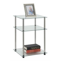 Convenience Concepts Designs2Go Classic Glass 3 Tier End Table, Glass