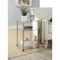 Convenience Concepts Designs2Go Classic Glass 3 Tier End Table, Glass