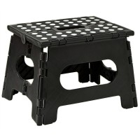 Handy Laundry Folding Step Stool, The Lightweight Step Stool, Sturdy Enough To Support Adults & Safe Enough For Kids, Opens Easy With One Flip, For Kitchen, Bathroom, Bedroom, Kids Or Adults, (Black)