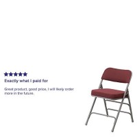 Flash Furniture Hercules Series Premium Curved Triple Braced & Double Hinged Burgundy Fabric Metal Folding Chair