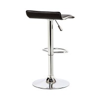 Belleze Modern Minimalist Low Profile Barstools With Hydraulic Lift, Slim Adjustable Contemporary Retro Counter Height Dining Chairs Set Of 2] - Lucas (Black)