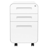 Laura Davidson Furniture Stockpile 3-Drawer File Cabinet For Home Office Commercial-Grade One Size, White